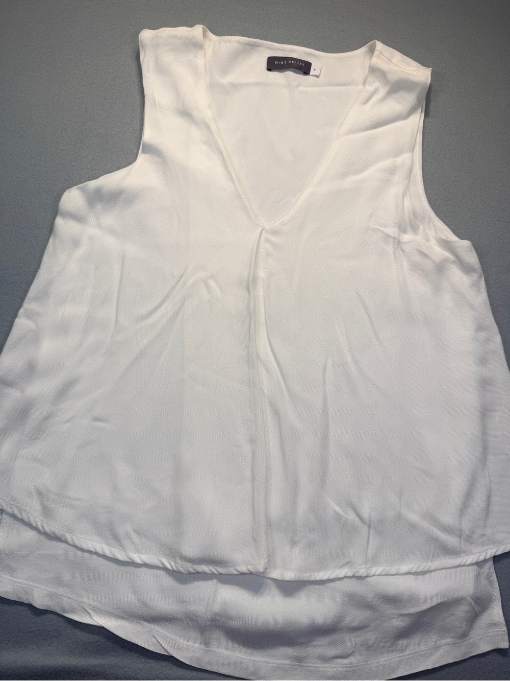 Mint Velvet White Sleeveless Layered Top Size 8 Elegant Blouse #0185G